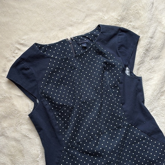 Tommy Hilfiger Navy Blue Polka Dot Sheath Dress Size 12 - Picture 3 of 9